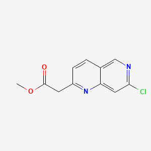 molecular formula C11H9ClN2O2 B14911398 Methyl 2-(7-chloro-1,6-naphthyridin-2-yl)acetate 