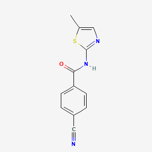 molecular formula C12H9N3OS B14911501 4-Cyano-N-(5-methylthiazol-2-yl)benzamide 