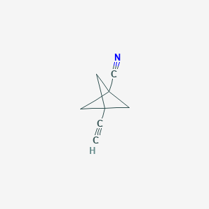 molecular formula C8H7N B14911566 3-Ethynylbicyclo[1.1.1]pentane-1-carbonitrile 