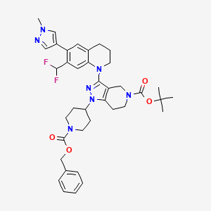 tert-Butyl 1-(1-((benzyloxy)carbonyl)piperidin-4-yl)-3-(7-(difluoromethyl)-6-(1-methyl-1H-pyrazol-4-yl)-3,4-dihydroquinolin-1(2H)-yl)-1,4,6,7-tetrahydro-5H-pyrazolo[4,3-c]pyridine-5-carboxylate