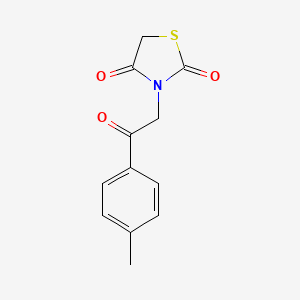 molecular formula C12H11NO3S B14911741 3-[2-(4-Methylphenyl)-2-oxoethyl]-1,3-thiazolidine-2,4-dione 