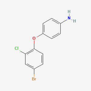 molecular formula C12H9BrClNO B14911751 4-(4-Bromo-2-chlorophenoxy)aniline 