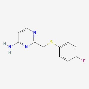 2-(((4-Fluorophenyl)thio)methyl)pyrimidin-4-amine