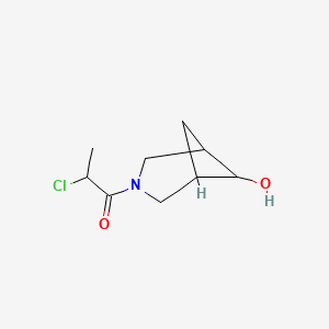 molecular formula C9H14ClNO2 B1491185 2-Chloro-1-(6-hydroxy-3-azabicyclo[3.1.1]heptan-3-yl)propan-1-one CAS No. 2098102-53-3