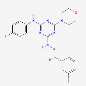 molecular formula C20H19FIN7O B14911856 N-(4-fluorophenyl)-4-[(2E)-2-(3-iodobenzylidene)hydrazinyl]-6-(morpholin-4-yl)-1,3,5-triazin-2-amine 