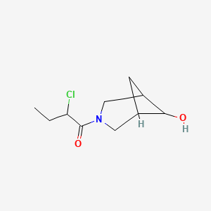 molecular formula C10H16ClNO2 B1491186 2-Chloro-1-(6-hydroxy-3-azabicyclo[3.1.1]heptan-3-yl)butan-1-one CAS No. 2097982-44-8
