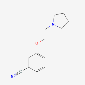 molecular formula C13H16N2O B14911880 3-(2-(Pyrrolidin-1-yl)ethoxy)benzonitrile 