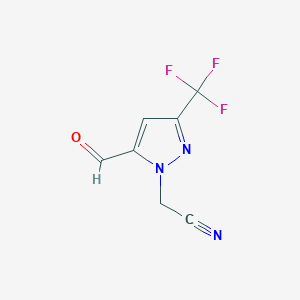 2-(5-formyl-3-(trifluoromethyl)-1H-pyrazol-1-yl)acetonitrile