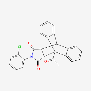 1-Acetyl-17-(2-chlorophenyl)-17-azapentacyclo[6.6.5.0~2,7~.0~9,14~.0~15,19~]nonadeca-2,4,6,9,11,13-hexaene-16,18-dione (non-preferred name)