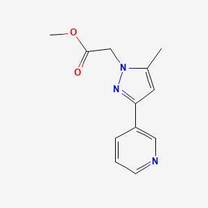 molecular formula C12H13N3O2 B1491196 methyl 2-(5-methyl-3-(pyridin-3-yl)-1H-pyrazol-1-yl)acetate CAS No. 2097985-90-3