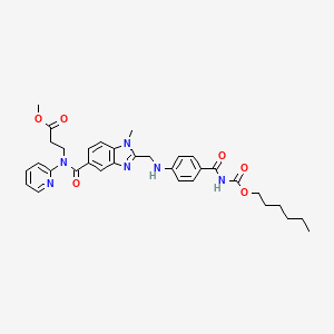 molecular formula C33H38N6O6 B14911963 Methyl 3-(2-(((4-(((hexyloxy)carbonyl)carbamoyl)phenyl)amino)methyl)-1-methyl-N-(pyridin-2-yl)-1H-benzo[d]imidazole-5-carboxamido)propanoate 