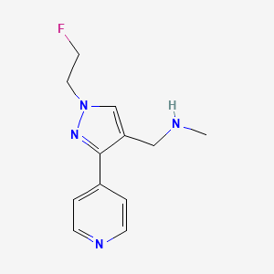 molecular formula C12H15FN4 B1491203 1-(1-(2-fluoroethyl)-3-(pyridin-4-yl)-1H-pyrazol-4-yl)-N-methylmethanamine CAS No. 2098136-78-6