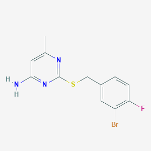 2-((3-Bromo-4-fluorobenzyl)thio)-6-methylpyrimidin-4-amine