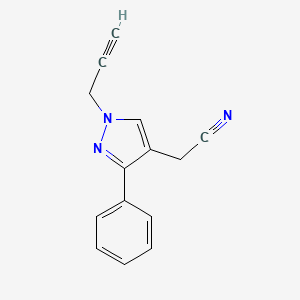 molecular formula C14H11N3 B1491206 2-(3-phenyl-1-(prop-2-yn-1-yl)-1H-pyrazol-4-yl)acetonitrile CAS No. 2098078-79-4