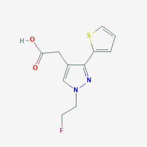 molecular formula C11H11FN2O2S B1491207 2-(1-(2-fluoroethyl)-3-(thiophen-2-yl)-1H-pyrazol-4-yl)acetic acid CAS No. 2098135-68-1