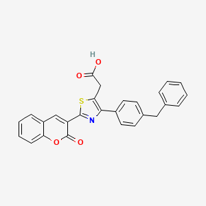 [4-(4-benzylphenyl)-2-(2-oxo-2H-chromen-3-yl)-1,3-thiazol-5-yl]acetic acid