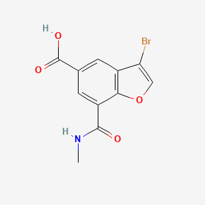 molecular formula C11H8BrNO4 B14912103 3-Bromo-7-(methylcarbamoyl)benzofuran-5-carboxylic acid 