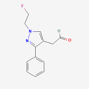 molecular formula C13H13FN2O B1491214 2-(1-(2-fluoroethyl)-3-phenyl-1H-pyrazol-4-yl)acetaldehyde CAS No. 2097970-29-9