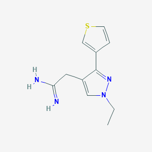 molecular formula C11H14N4S B1491216 2-(1-ethyl-3-(thiophen-3-yl)-1H-pyrazol-4-yl)acetimidamide CAS No. 2097971-20-3