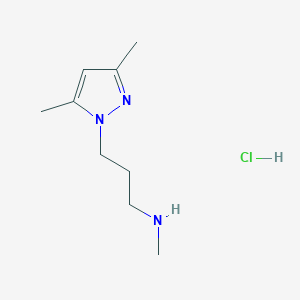 molecular formula C9H18ClN3 B14912185 3-(3,5-Dimethyl-1H-pyrazol-1-yl)-N-methylpropan-1-amine hydrochloride 