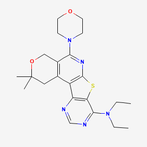 N,N-diethyl-4,4-dimethyl-8-morpholin-4-yl-5-oxa-11-thia-9,14,16-triazatetracyclo[8.7.0.02,7.012,17]heptadeca-1(10),2(7),8,12(17),13,15-hexaen-13-amine