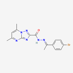 molecular formula C16H15BrN6O B14912195 N'-[(1E)-1-(4-bromophenyl)ethylidene]-5,7-dimethyl[1,2,4]triazolo[1,5-a]pyrimidine-2-carbohydrazide 