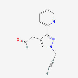 2-(1-(prop-2-yn-1-yl)-3-(pyridin-2-yl)-1H-pyrazol-4-yl)acetaldehyde