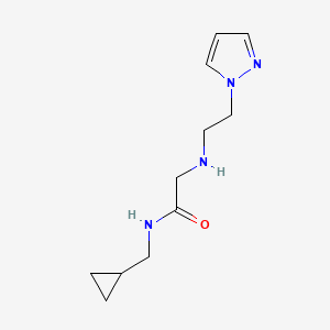 molecular formula C11H18N4O B14912289 2-((2-(1h-Pyrazol-1-yl)ethyl)amino)-N-(cyclopropylmethyl)acetamide 