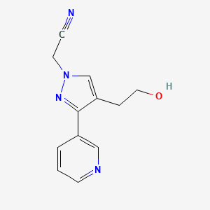 2-(4-(2-hydroxyethyl)-3-(pyridin-3-yl)-1H-pyrazol-1-yl)acetonitrile