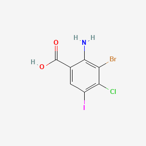 molecular formula C7H4BrClINO2 B14912315 2-Amino-3-bromo-4-chloro-5-iodobenzoic acid 