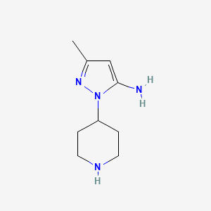 molecular formula C9H16N4 B1491235 3-methyl-1-(piperidin-4-yl)-1H-pyrazol-5-amine CAS No. 2098087-72-8