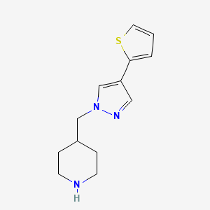 molecular formula C13H17N3S B1491239 4-((4-(thiophen-2-yl)-1H-pyrazol-1-yl)methyl)piperidine CAS No. 2097986-78-0