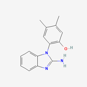 molecular formula C15H15N3O B14912397 2-(2-Amino-1H-benzo[d]imidazol-1-yl)-4,5-dimethylphenol 