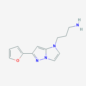 3-(6-(furan-2-yl)-1H-imidazo[1,2-b]pyrazol-1-yl)propan-1-amine