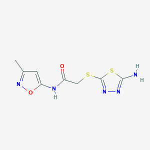 molecular formula C8H9N5O2S2 B14912419 2-((5-Amino-1,3,4-thiadiazol-2-yl)thio)-N-(3-methylisoxazol-5-yl)acetamide 