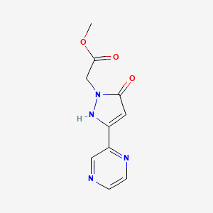 molecular formula C10H10N4O3 B1491243 methyl 2-(5-hydroxy-3-(pyrazin-2-yl)-1H-pyrazol-1-yl)acetate CAS No. 2098138-13-5