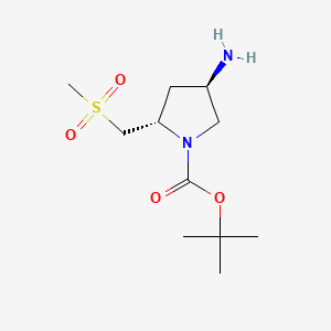 molecular formula C11H22N2O4S B14912442 (2S,4R)-tert-Butyl 4-amino-2-((methylsulfonyl)methyl)pyrrolidine-1-carboxylate 