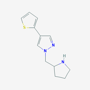 molecular formula C12H15N3S B1491247 1-(pyrrolidin-2-ylmethyl)-4-(thiophen-2-yl)-1H-pyrazole CAS No. 2098018-68-7