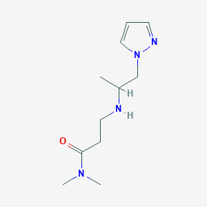 molecular formula C11H20N4O B14912479 3-((1-(1h-Pyrazol-1-yl)propan-2-yl)amino)-N,N-dimethylpropanamide 