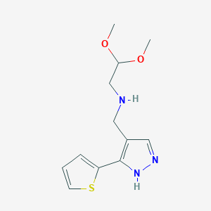 2,2-Dimethoxy-N-((3-(thiophen-2-yl)-1h-pyrazol-4-yl)methyl)ethan-1-amine