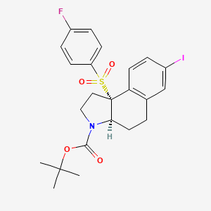 tert-Butyl (3aR,9bR)-9b-((4-fluorophenyl)sulfonyl)-7-iodo-1,2,3a,4,5,9b-hexahydro-3H-benzo[e]indole-3-carboxylate