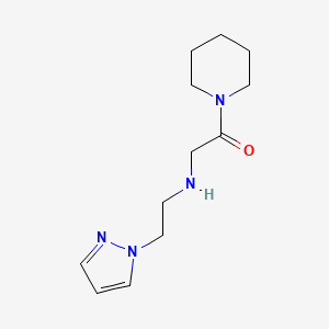 molecular formula C12H20N4O B14912548 2-((2-(1h-Pyrazol-1-yl)ethyl)amino)-1-(piperidin-1-yl)ethan-1-one 