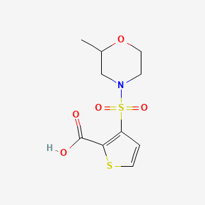 molecular formula C10H13NO5S2 B14912554 3-((2-Methylmorpholino)sulfonyl)thiophene-2-carboxylic acid 