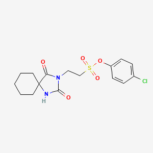 molecular formula C16H19ClN2O5S B14912608 4-Chlorophenyl 2-(2,4-dioxo-1,3-diazaspiro[4.5]dec-3-yl)ethanesulfonate 