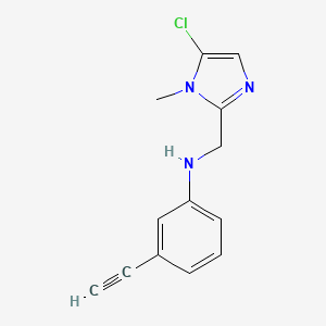 molecular formula C13H12ClN3 B14912635 n-((5-Chloro-1-methyl-1h-imidazol-2-yl)methyl)-3-ethynylaniline 