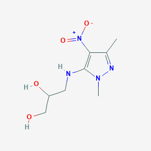 3-((1,3-Dimethyl-4-nitro-1h-pyrazol-5-yl)amino)propane-1,2-diol