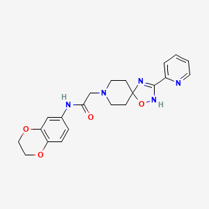 N-(2,3-dihydro-1,4-benzodioxin-6-yl)-2-[3-(pyridin-2-yl)-1-oxa-2,4,8-triazaspiro[4.5]dec-2-en-8-yl]acetamide