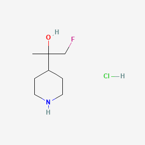 molecular formula C8H17ClFNO B14912811 1-Fluoro-2-(piperidin-4-yl)propan-2-ol hydrochloride 