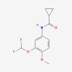 molecular formula C12H13F2NO3 B14912861 n-(3-(Difluoromethoxy)-4-methoxyphenyl)cyclopropanecarboxamide 