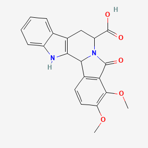 molecular formula C21H18N2O5 B14912895 3,4-dimethoxy-5-oxo-7,8,13,13b-tetrahydro-5H-benzo[1,2]indolizino[8,7-b]indole-7-carboxylic acid 